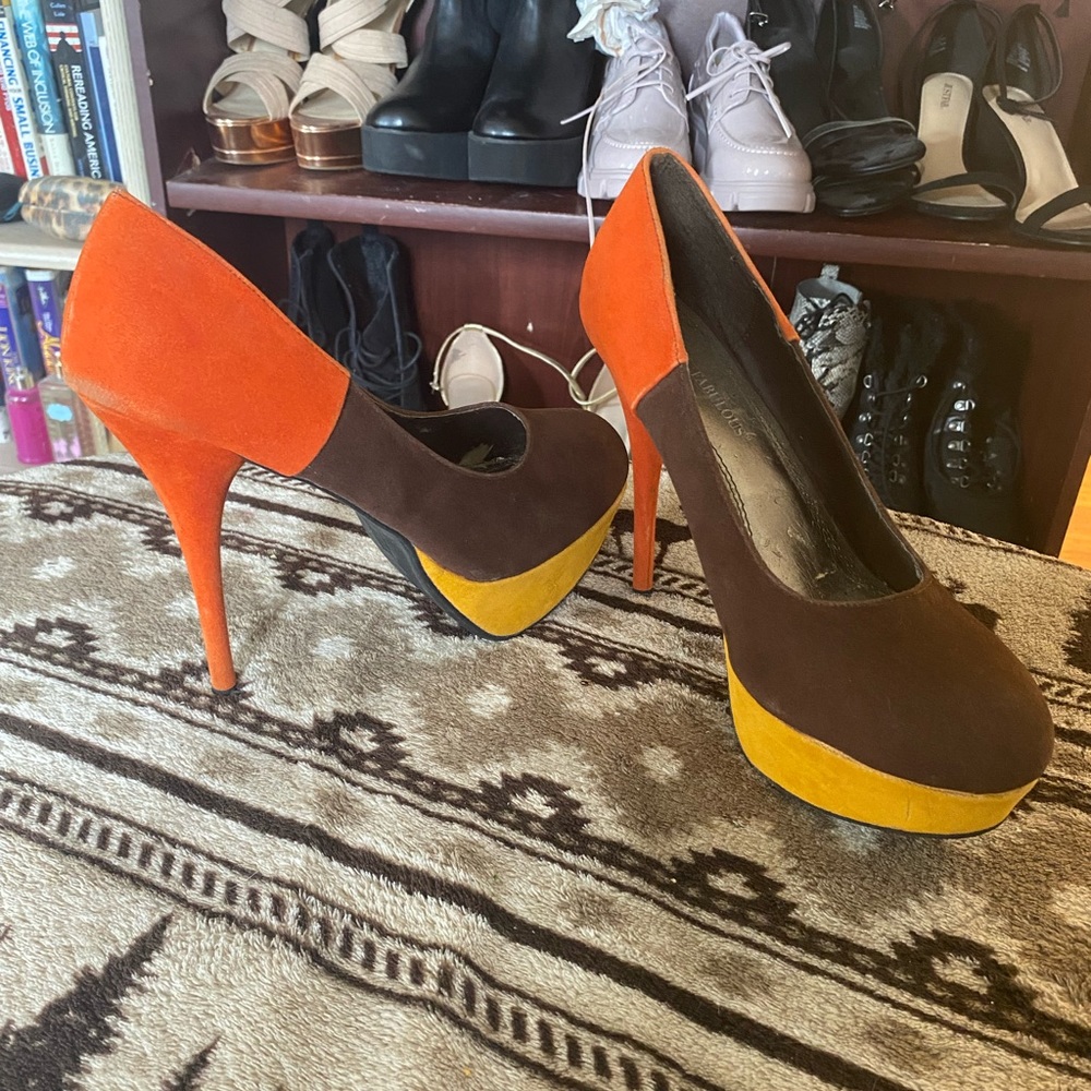 Color lock Platform Heel Womens Size 11 - Picture 6 of 6